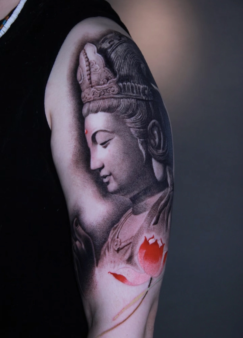 Hình xăm Phật A Di Đà phong thủy