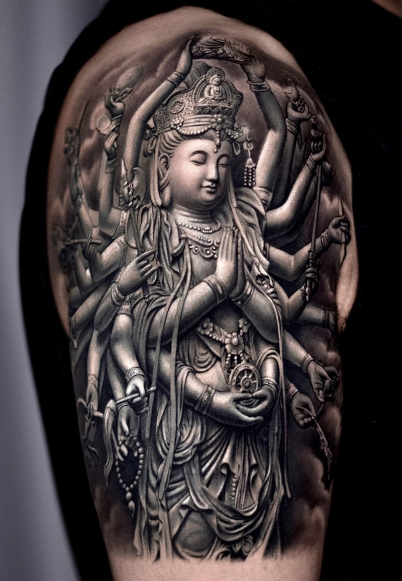 Hình xăm Phật phong thủy mang năng lượng tích cực đẹp