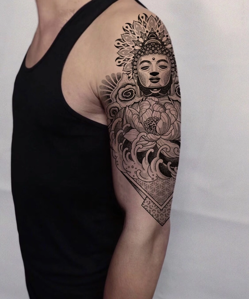 Hình xăm Phật phong thủy mang năng lượng tích cực tuyệt phẩm