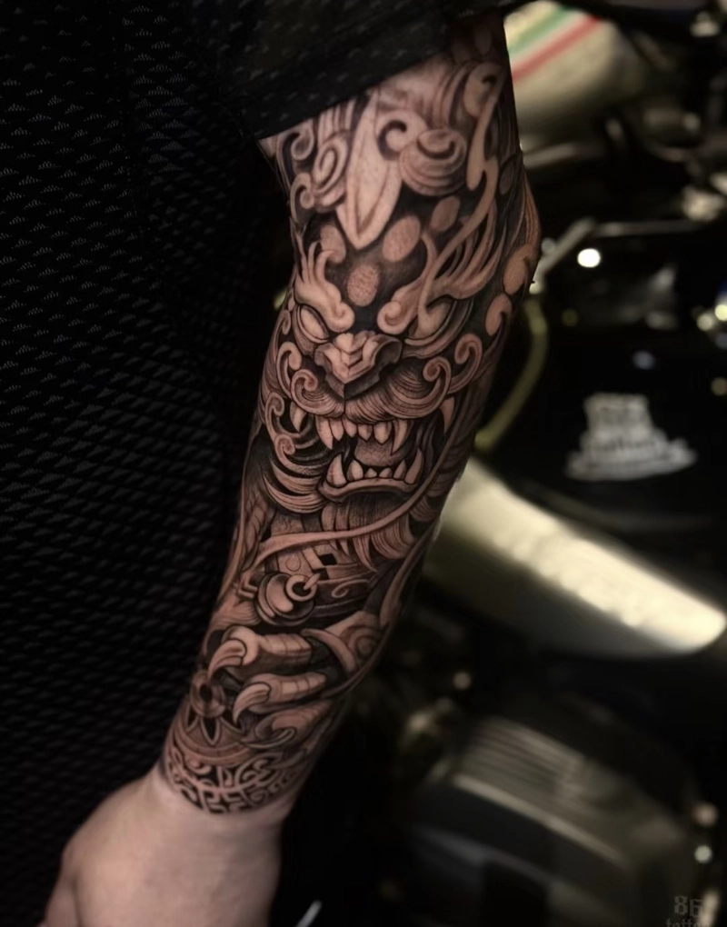 Hình xăm Tỳ Hưu đơn giản