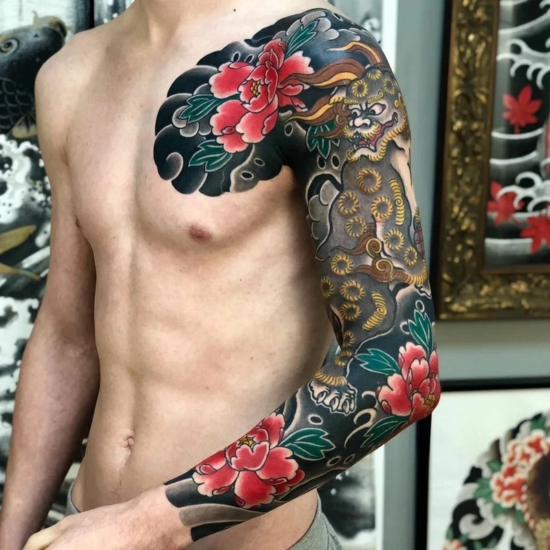 Hình xăm Tỳ Hưu ở ngực