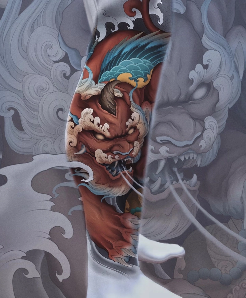 Hình xăm Tỳ Hưu phong thủy