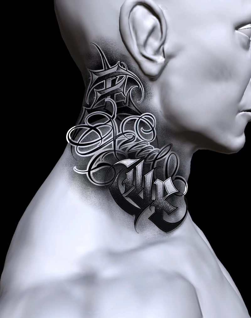 Hình xăm ác quỷ ở cổ cho nam Hình xăm ác quỷ ở cổ cho nam