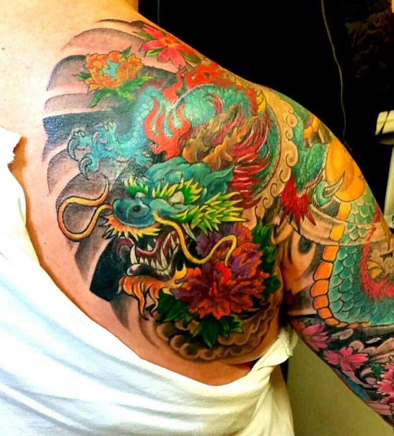 Hình xăm cá chép hóa rồng Nhật Bản