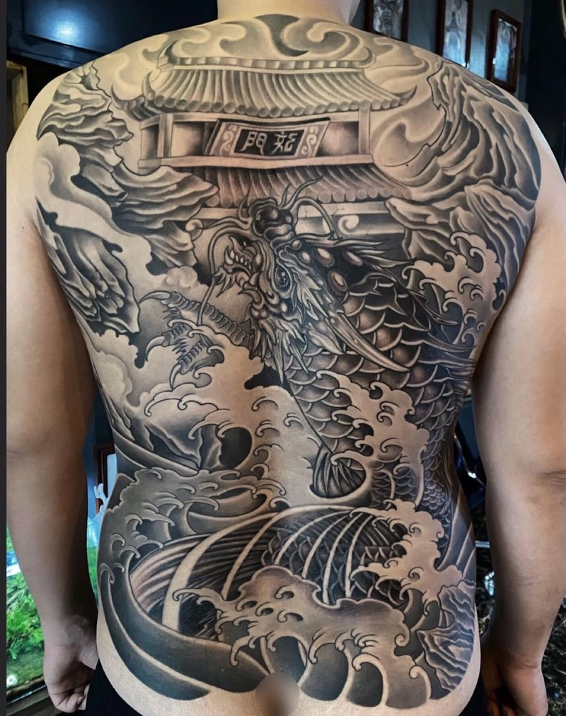 Hình xăm cá chép hóa rồng đẹp