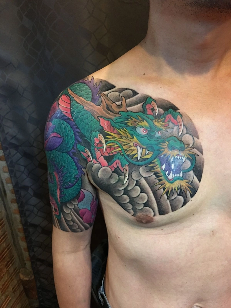 Hình xăm cá chép hóa rồng nghệ thuật
