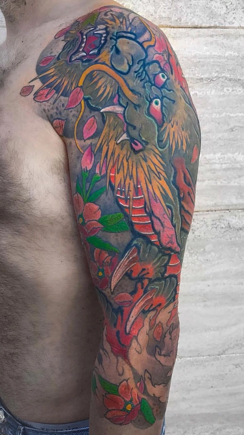 Hình xăm cá chép hóa rồng ở vai