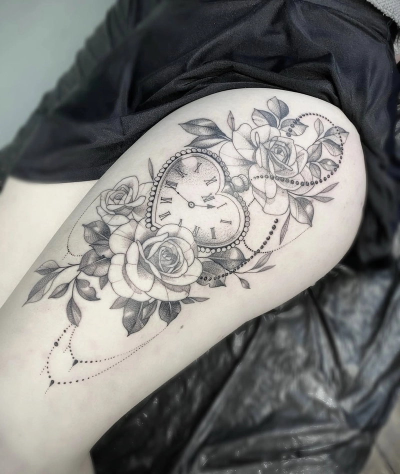 Hình xăm chân nữ phong cách Hàn Quốc