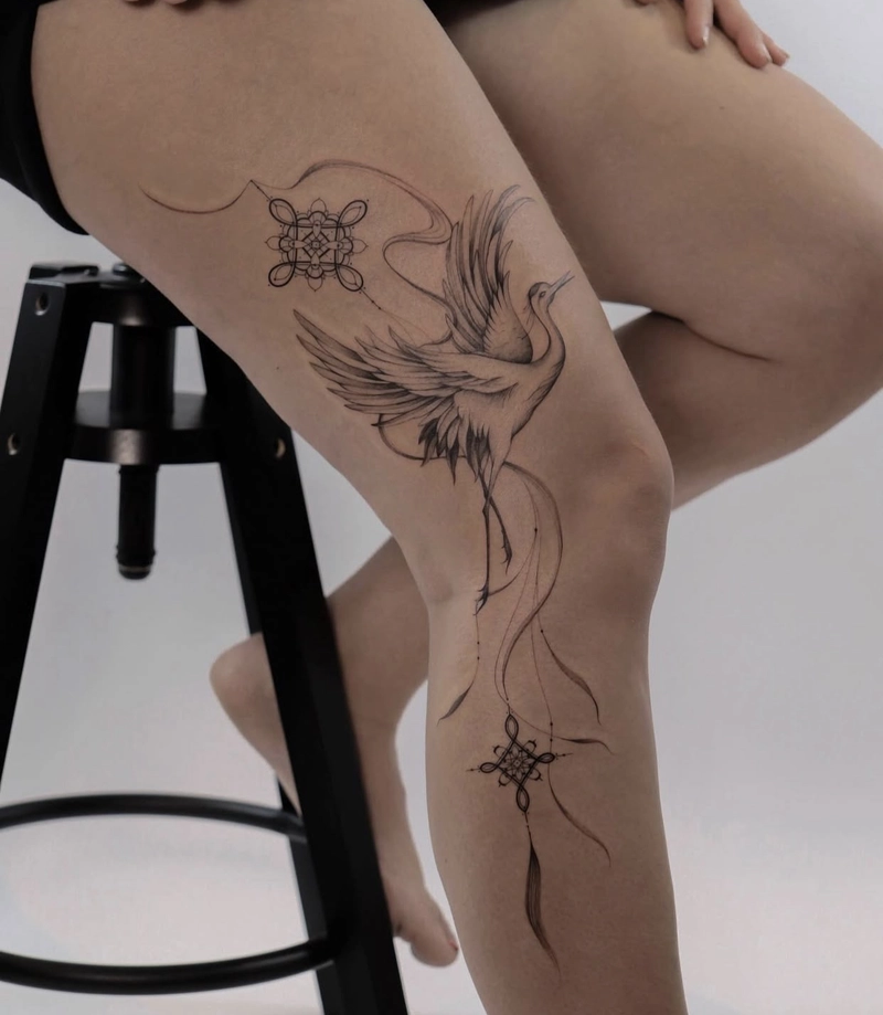 Hình xăm chân nữ phong thủy