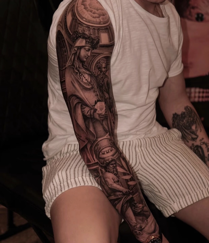 Hình xăm chiến binh Viking trên tay cho nam