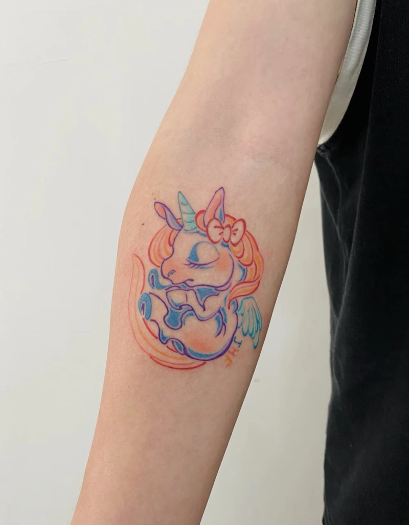 Hình xăm đầu kỳ lân phong thủy