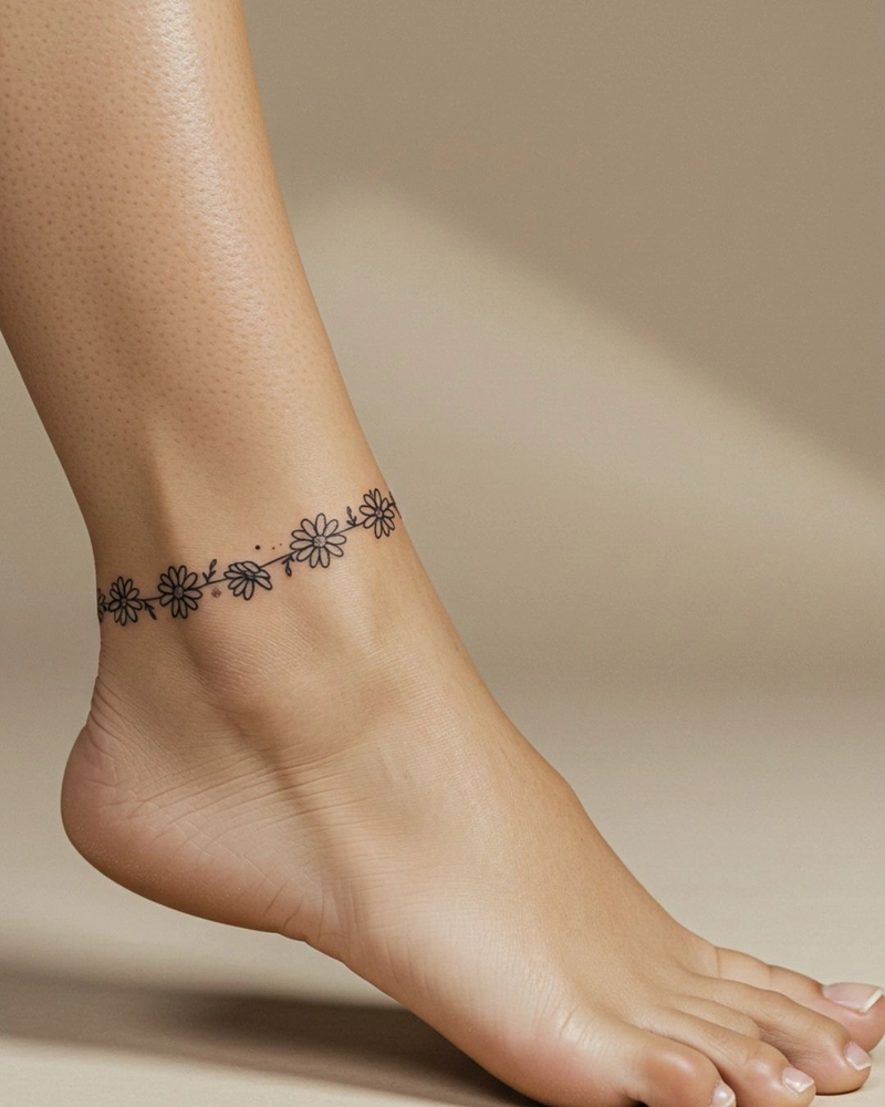 Hình xăm đẹp ở cổ chân nữ Hình xăm đẹp ở cổ chân nữ