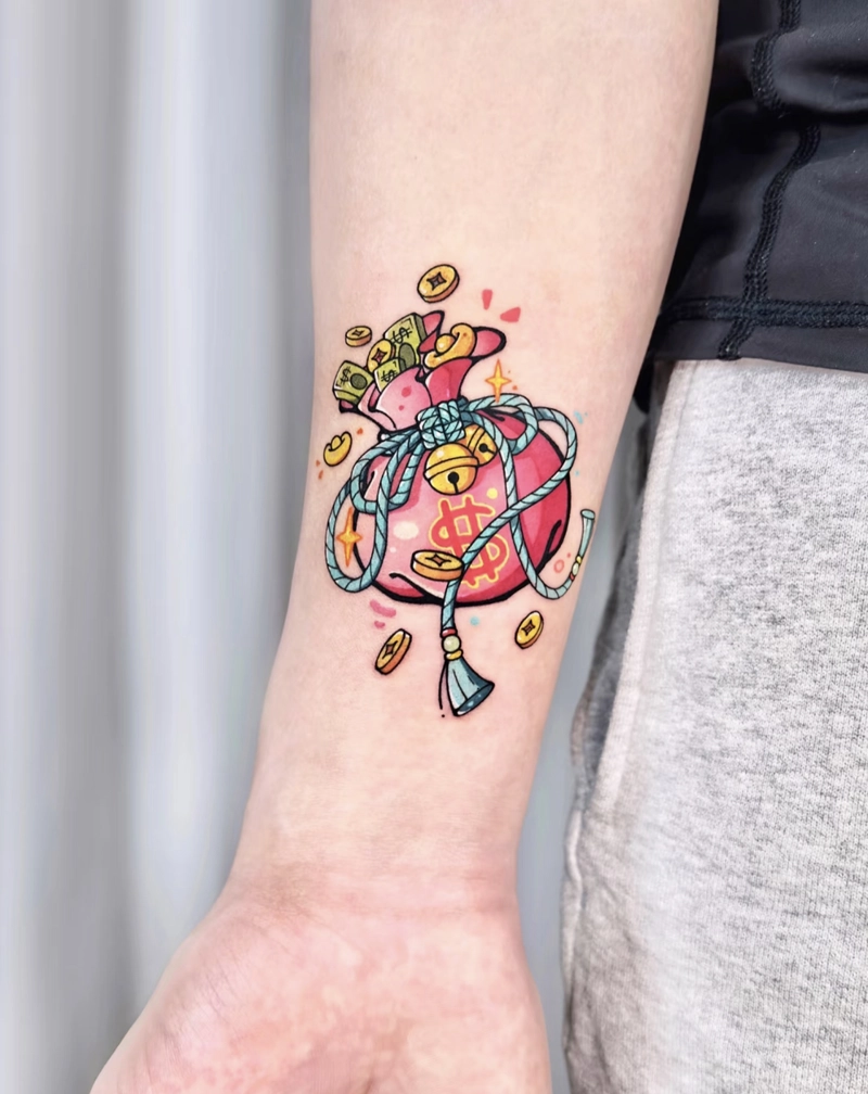 Hình xăm đồng tiền cổ đơn giản