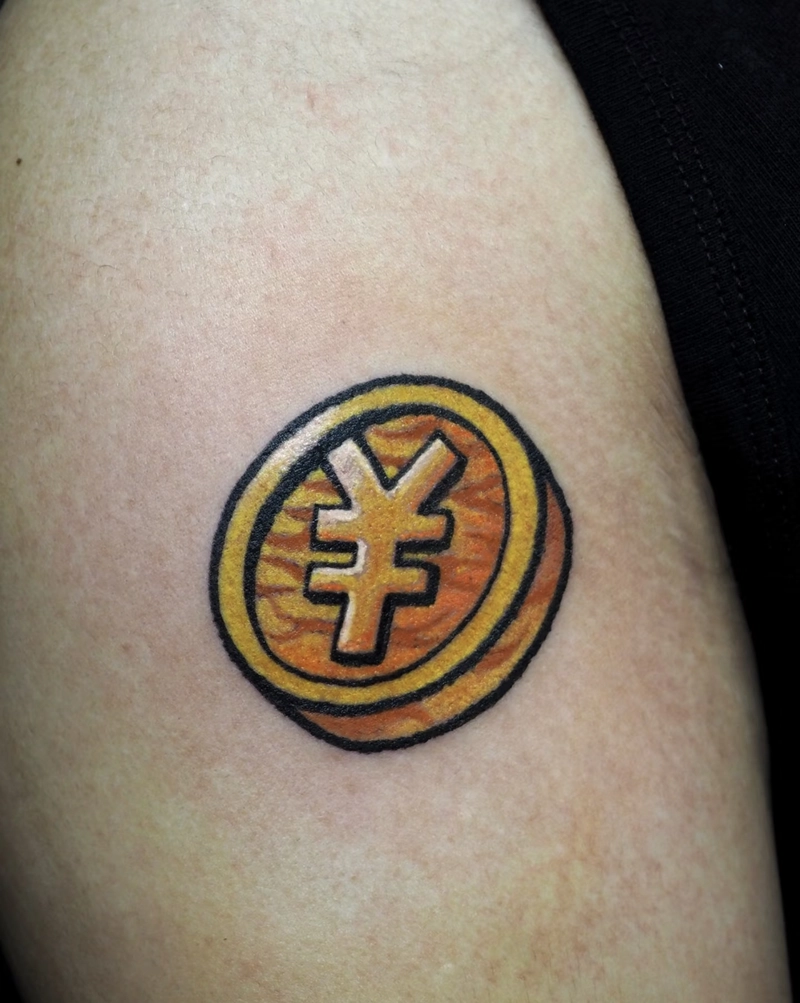 Hình xăm đồng tiền cổ mini