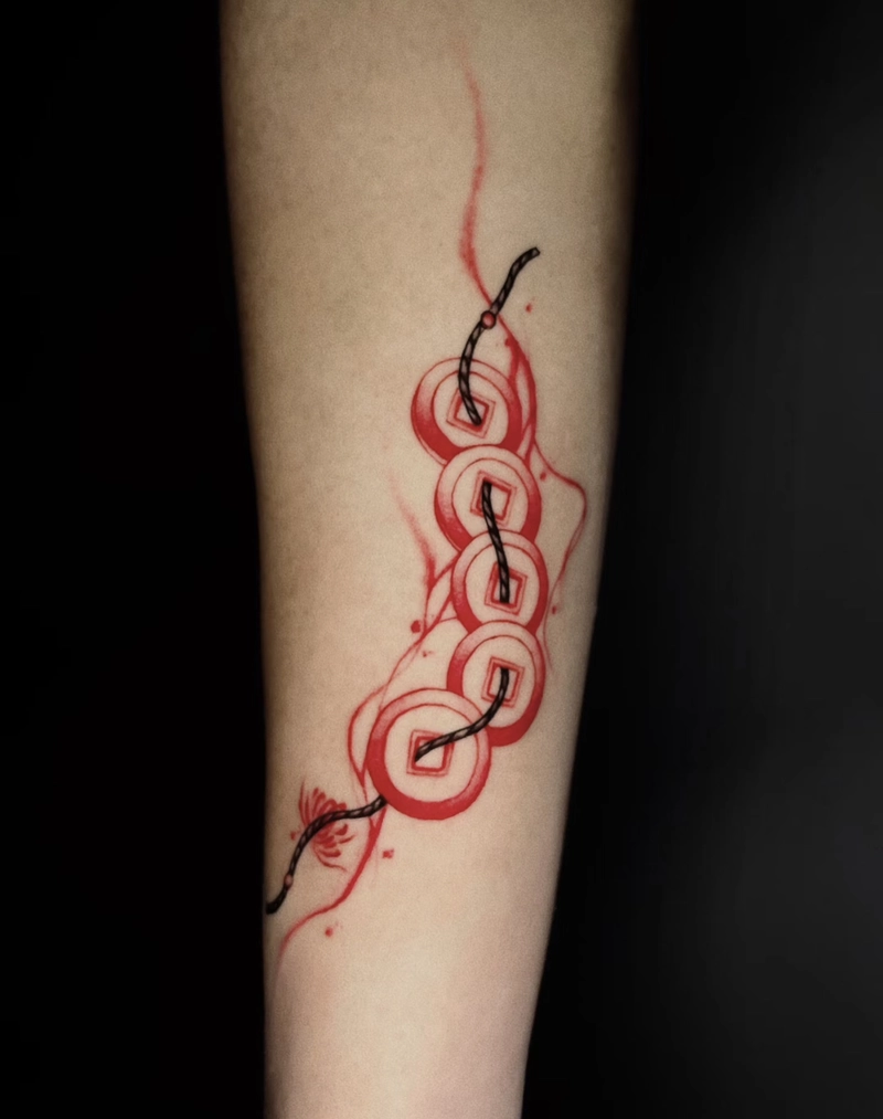 Hình xăm đồng tiền cổ nhỏ