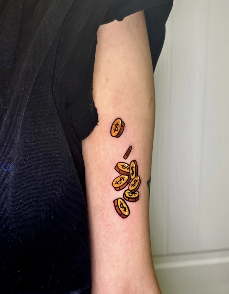 Hình xăm đồng tiền cổ phong thủy