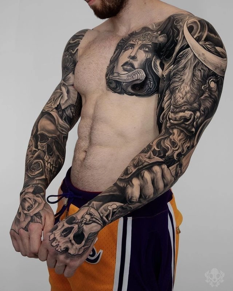 Hình xăm full tay ngầu cho nam đẹp Hình xăm full tay ngầu cho nam đẹp