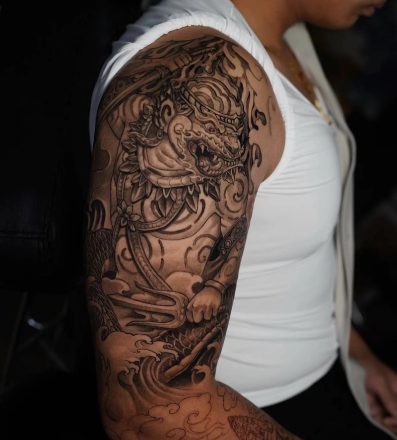 Hình xăm full tay xương tay cho nam Hình xăm full tay xương tay cho nam