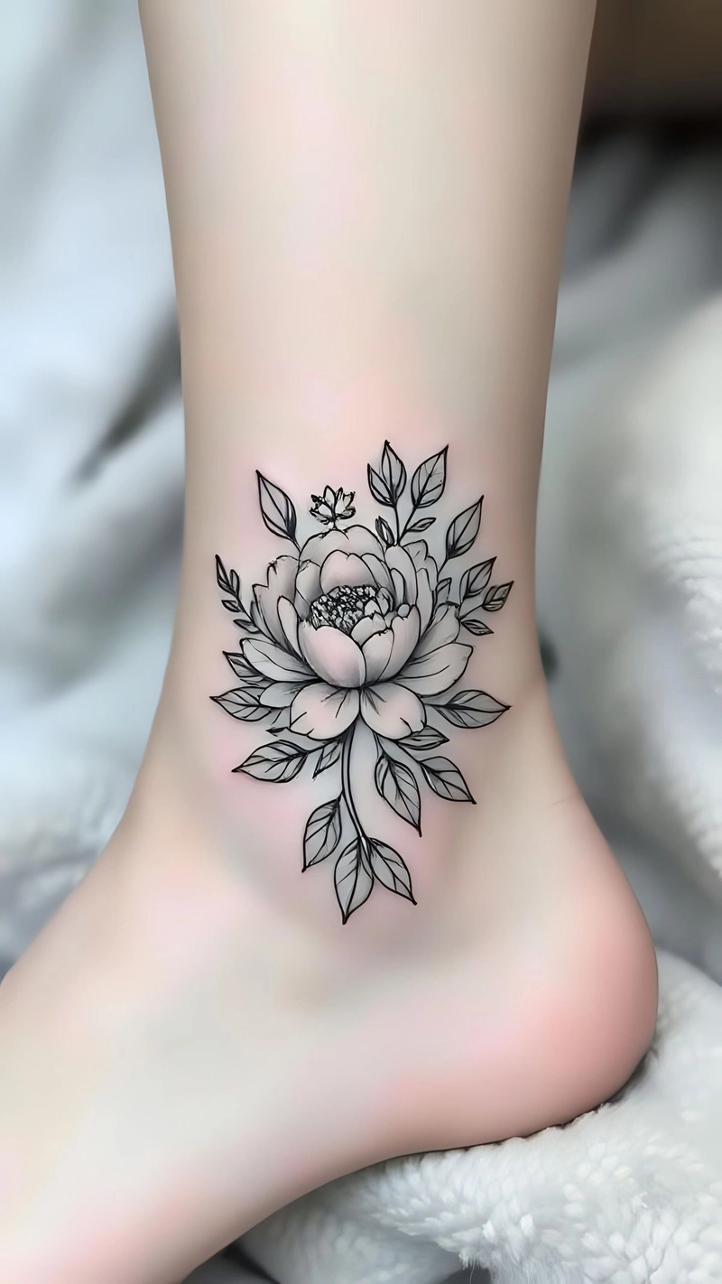 Hình xăm hiện đại ở cổ chân nữ Hình xăm hiện đại ở cổ chân nữ