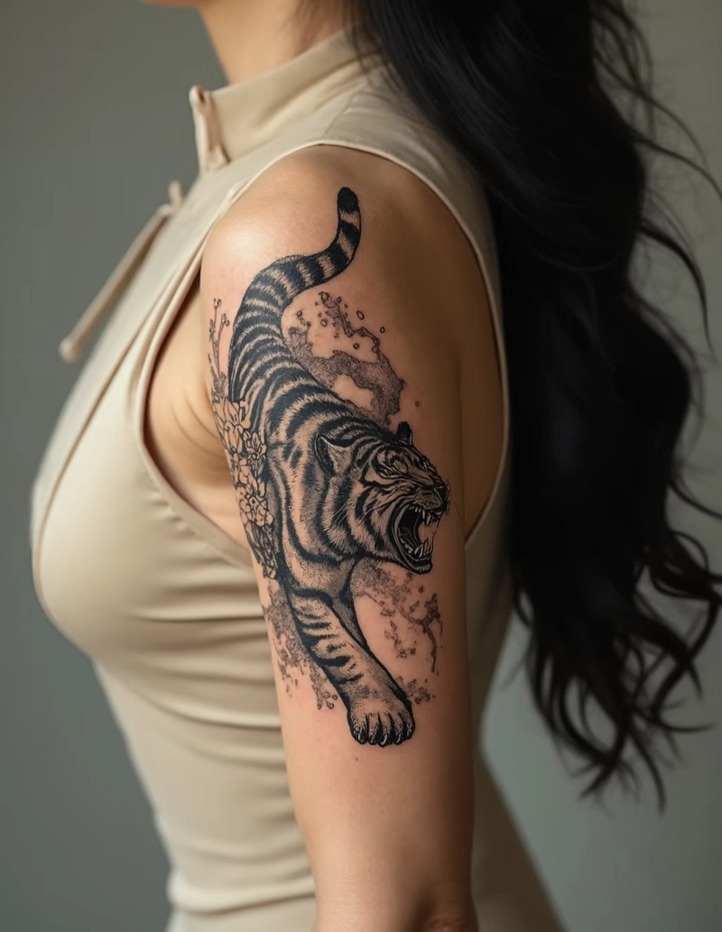 Hình xăm hổ tượng trưng quyền lực
