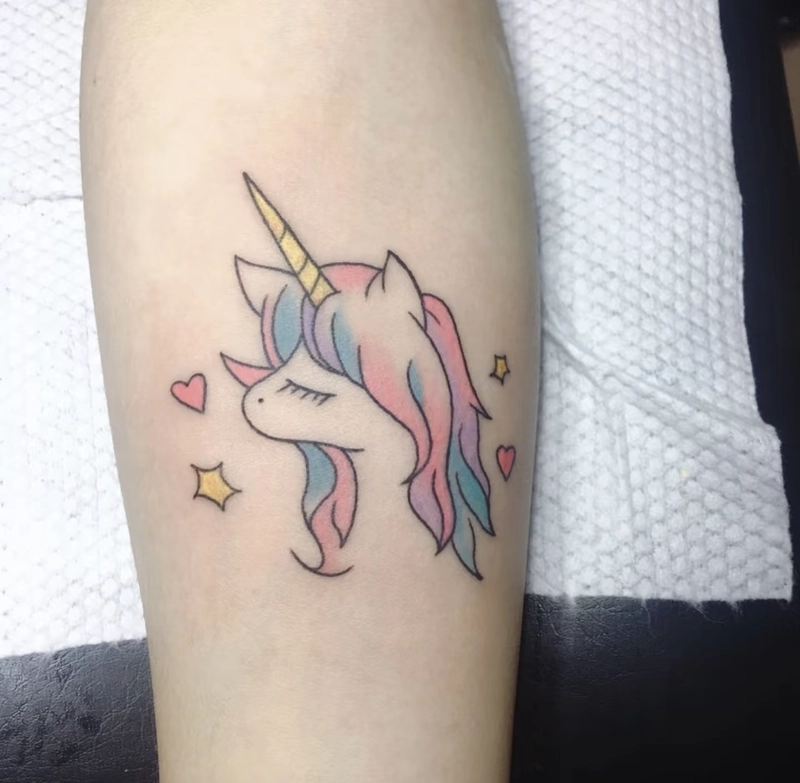 Hình xăm kỳ lân cưỡi mây