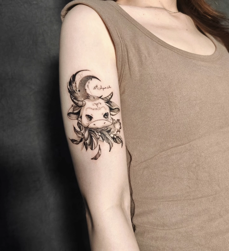 Hình xăm kỳ lân kết hợp Tỳ Hưu