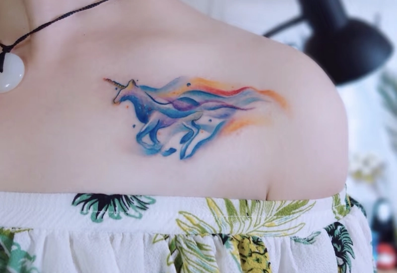 Hình xăm kỳ lân ở ngực