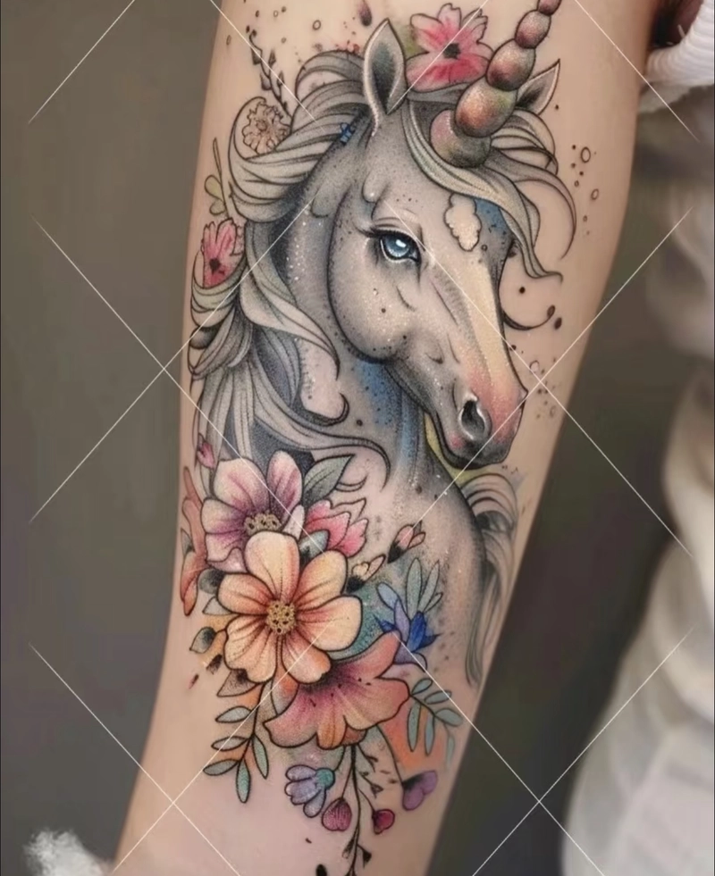 Hình xăm kỳ lân thu hút tài lộc