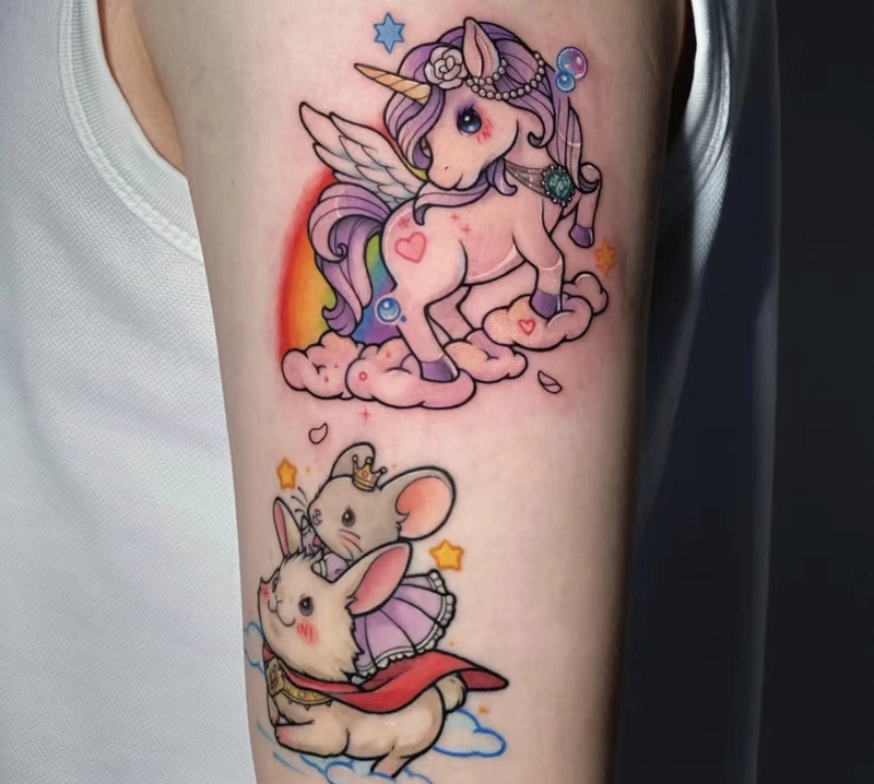 Hình xăm kỳ lân tượng trưng cho thịnh vượng