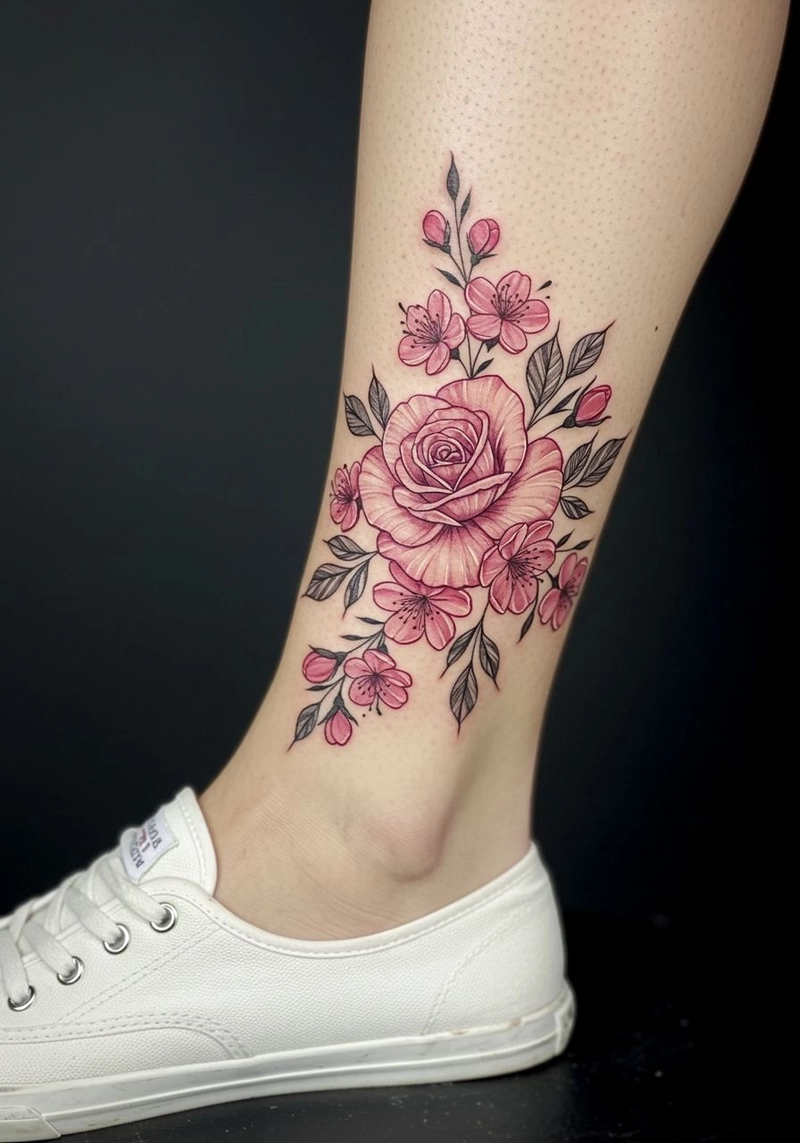 Hình xăm nhỏ xinh ở cổ chân nữ Hình xăm nhỏ xinh ở cổ chân nữ