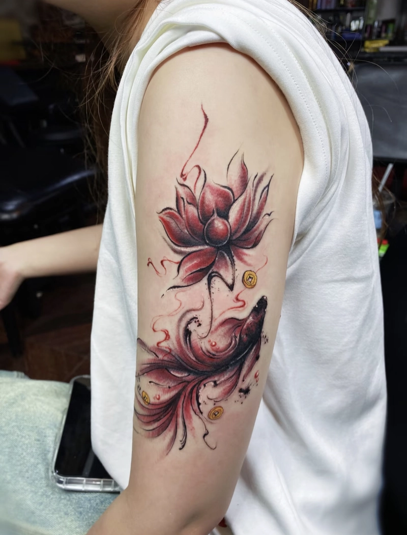 Hình xăm phong thủy chiêu tài giữ của