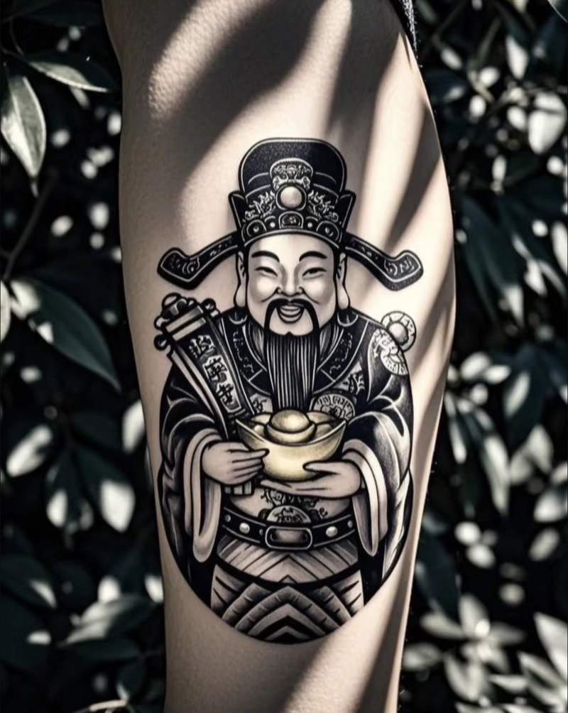 Hình xăm phong thủy mang phú quý trọn đời tối giản