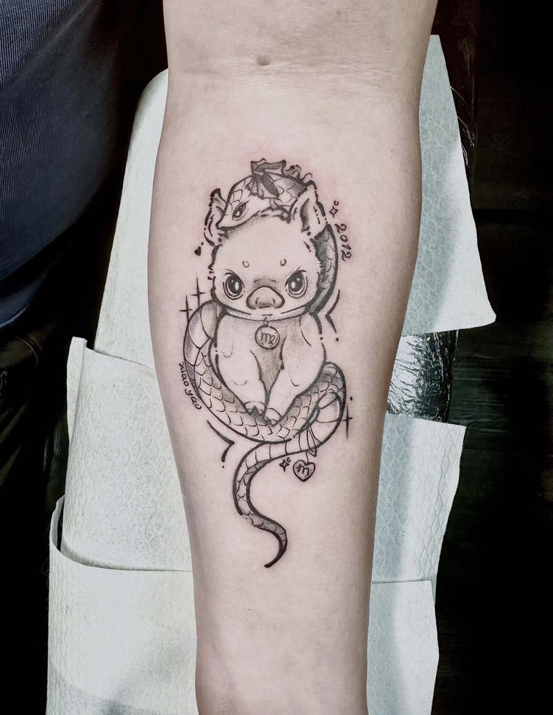 Hình xăm phong thủy mini tài lộc