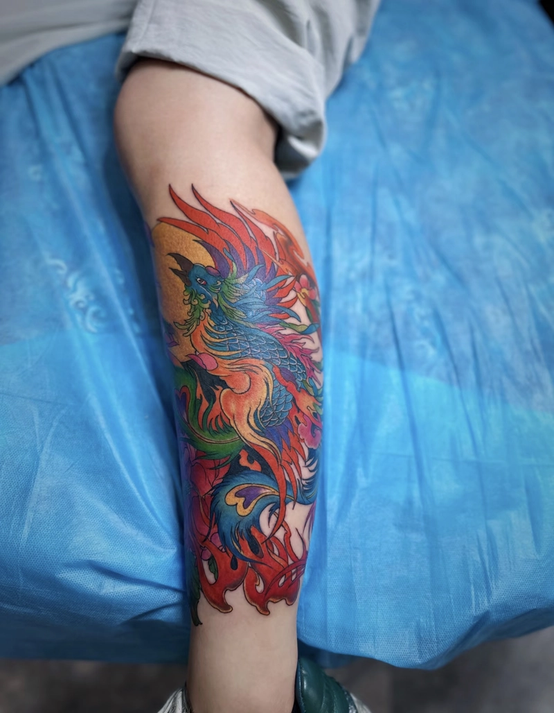 Hình xăm phượng hoàng đôi phong thủy