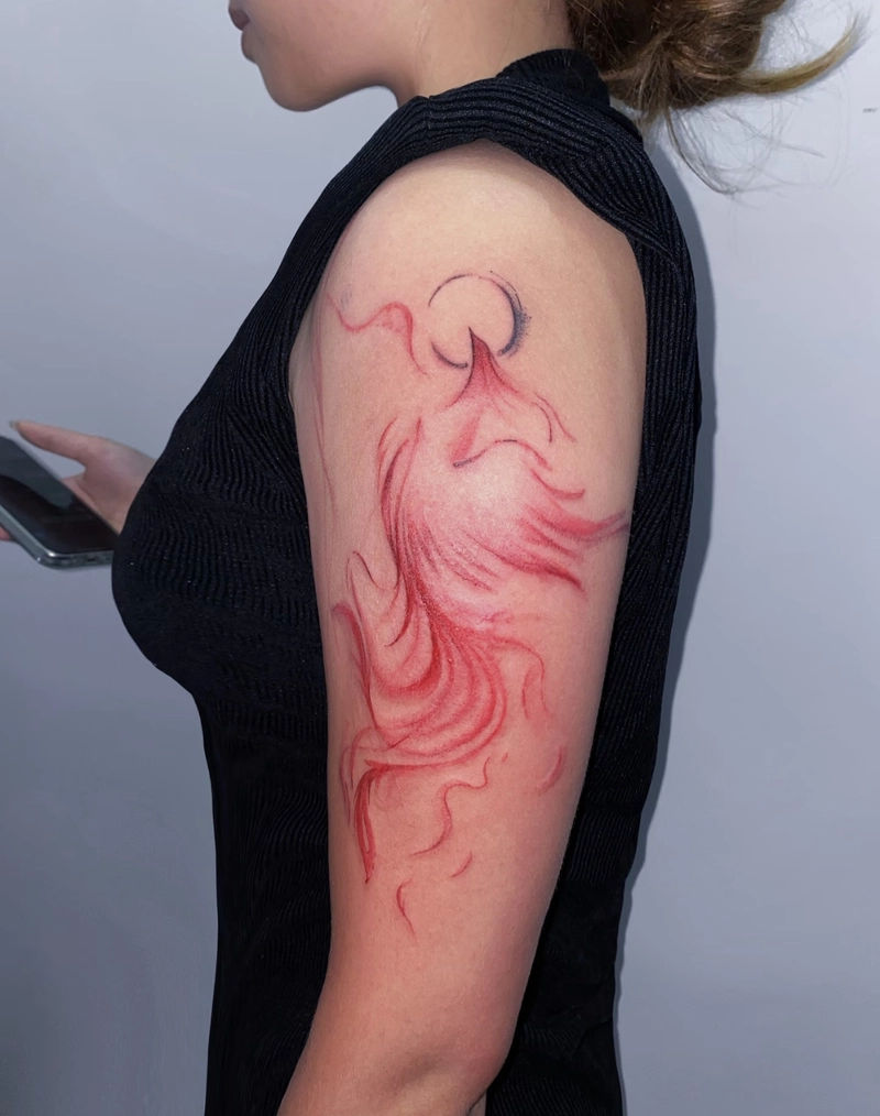 Hình xăm phượng hoàng hợp phong thủy