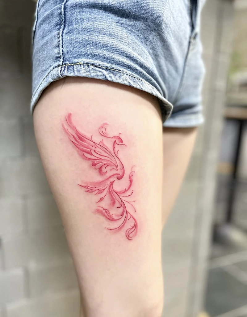 Hình xăm phượng hoàng mini phong thủy