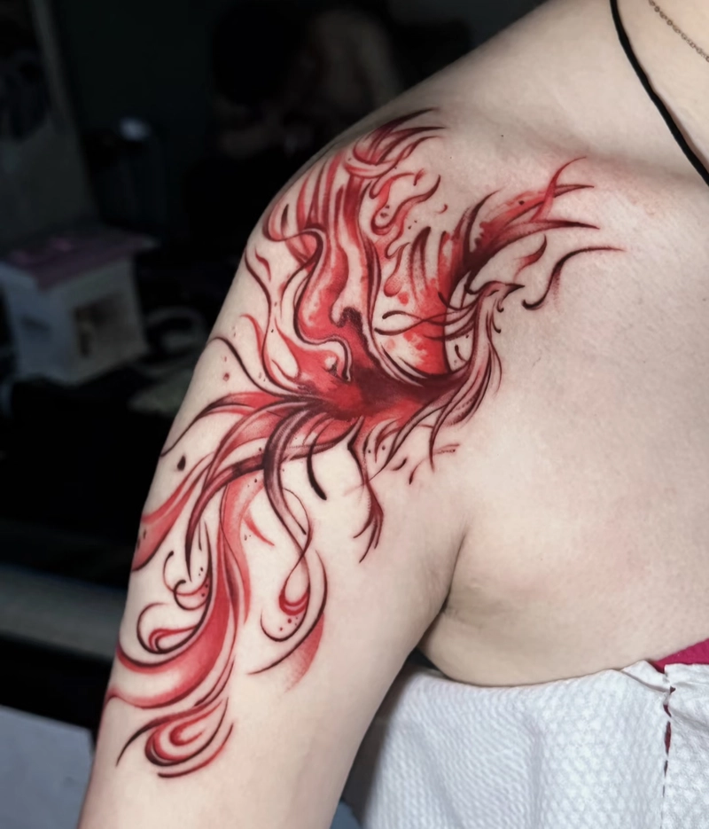 Hình xăm phượng hoàng ở tay