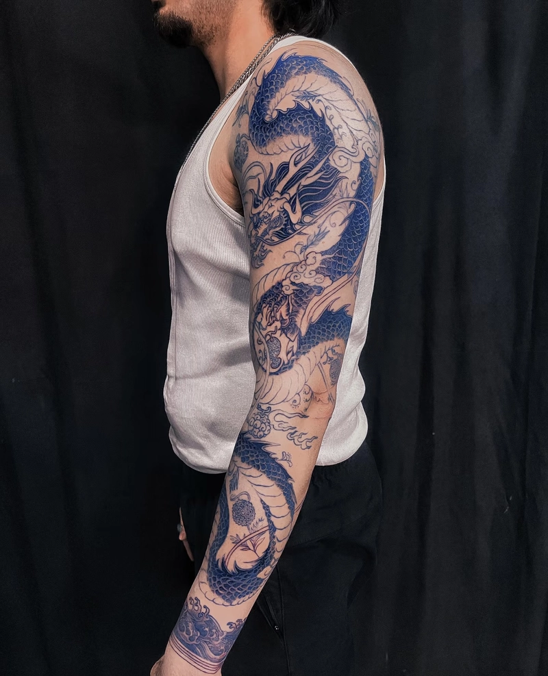 Hình xăm rồng nghệ thuật hiện đại