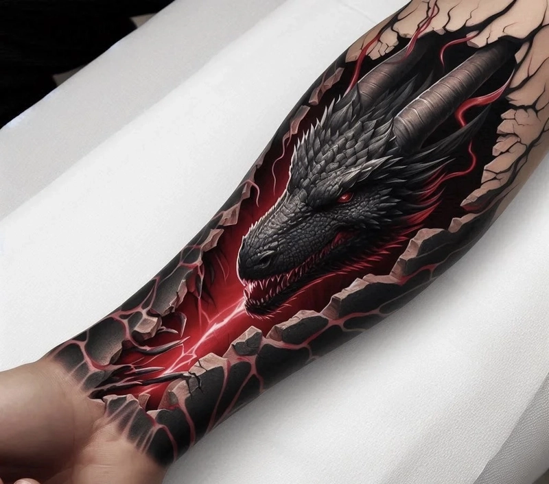 Hình xăm rồng phong thủy tài lộc