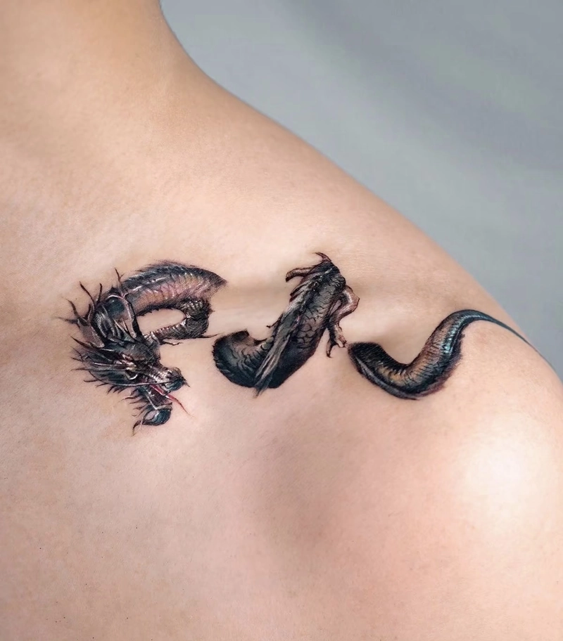 Hình xăm rồng quấn gươm