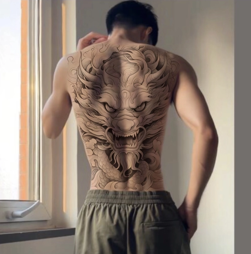 Hình xăm rồng xanh nước biển