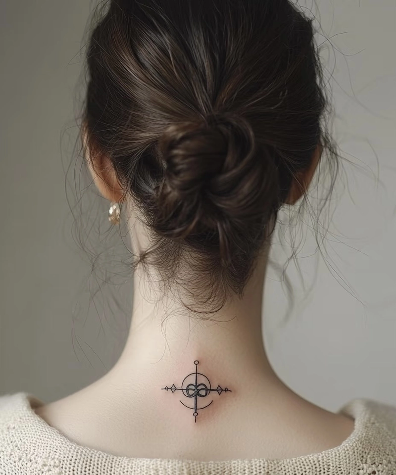 Hình xăm sau gáy nữ dành cho cô gái dịu dàng