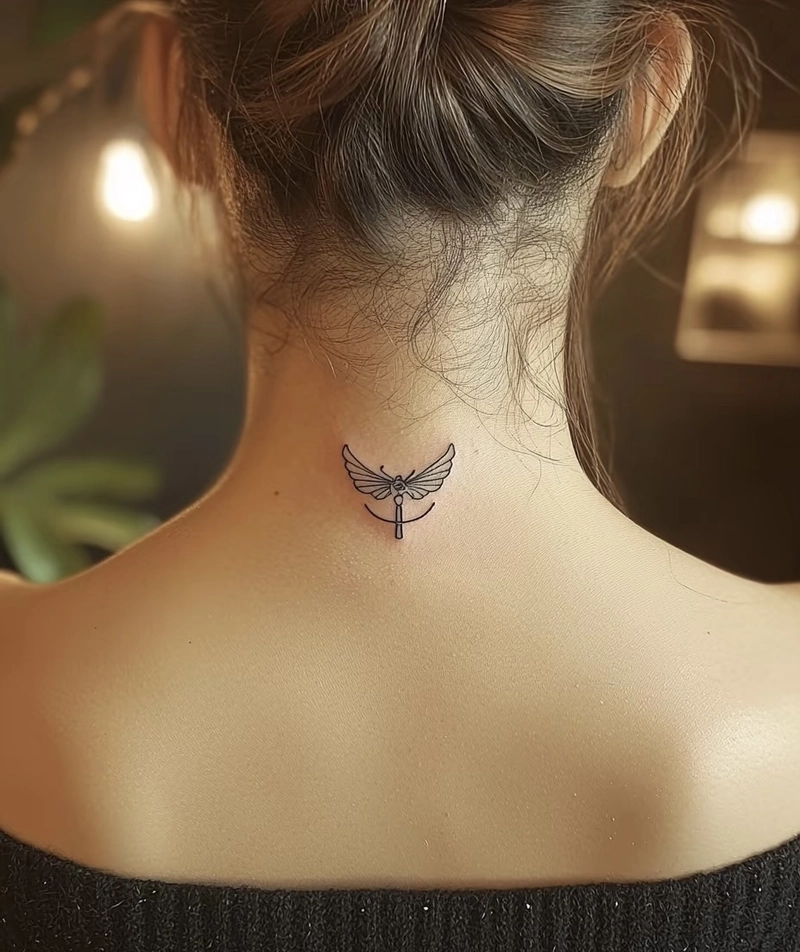 Hình xăm sau gáy nữ dành cho người cá tính