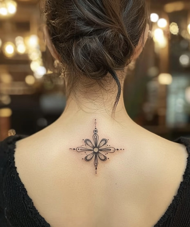 Hình xăm sau gáy nữ hình thiên thần