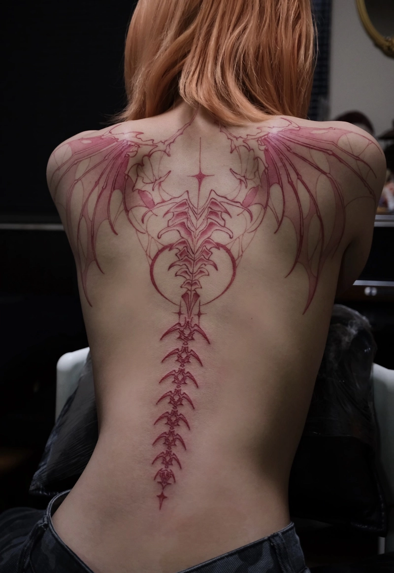 Hình xăm sau lưng nữ hình bọ cạp