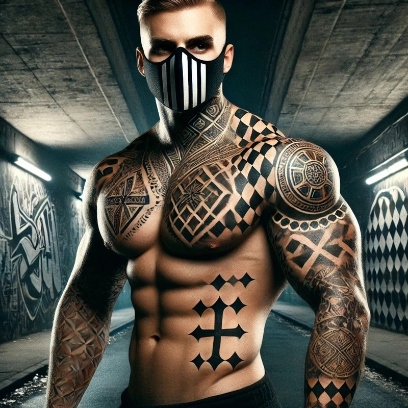 Hình xăm tribal cổ tay nam