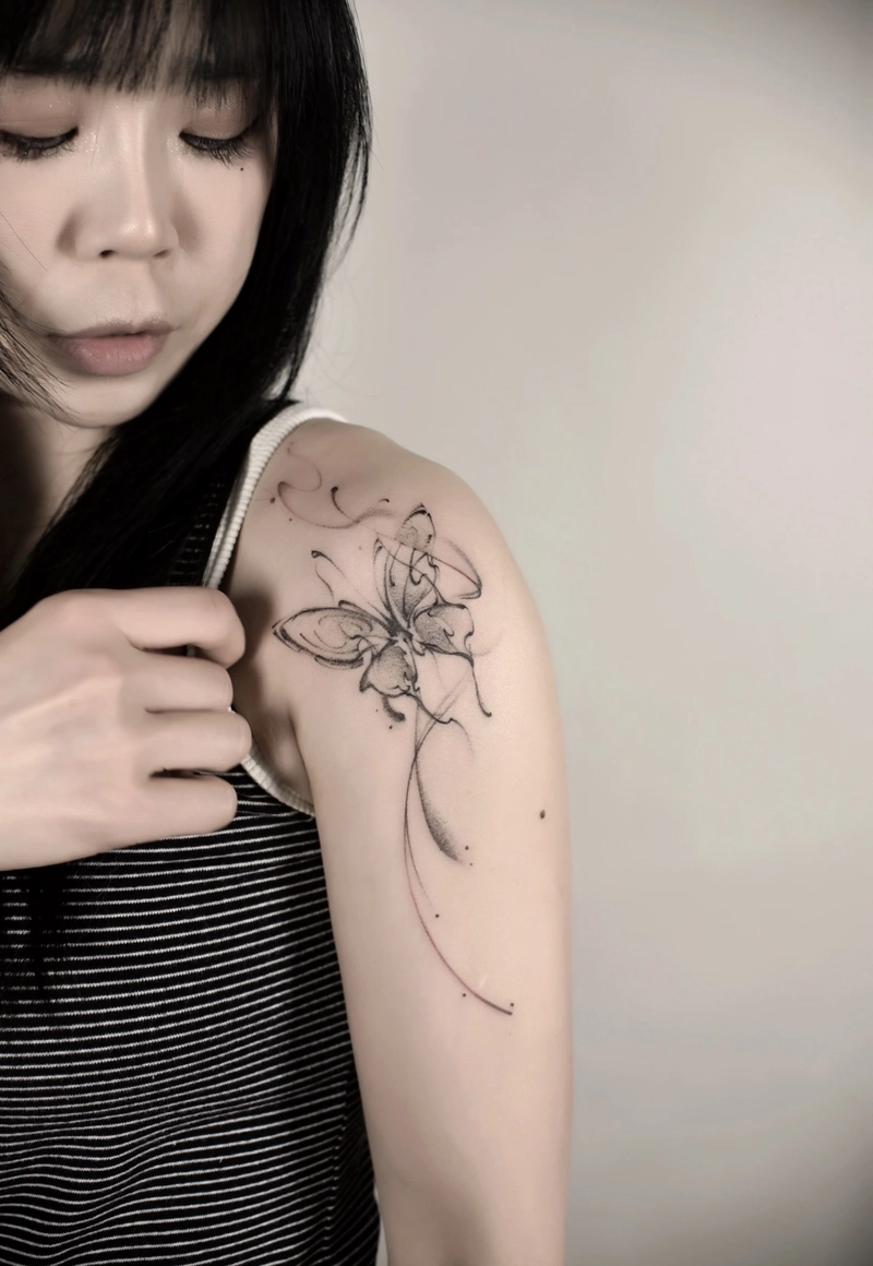 Hình xăm vai nữ chữ đẹp