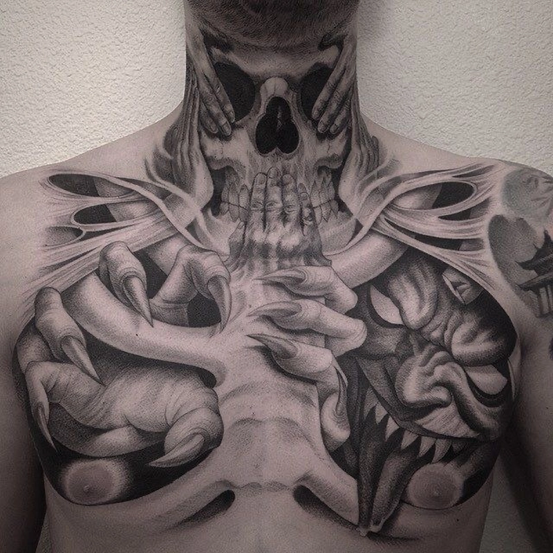 hình xăm ấn tượng ở ngực