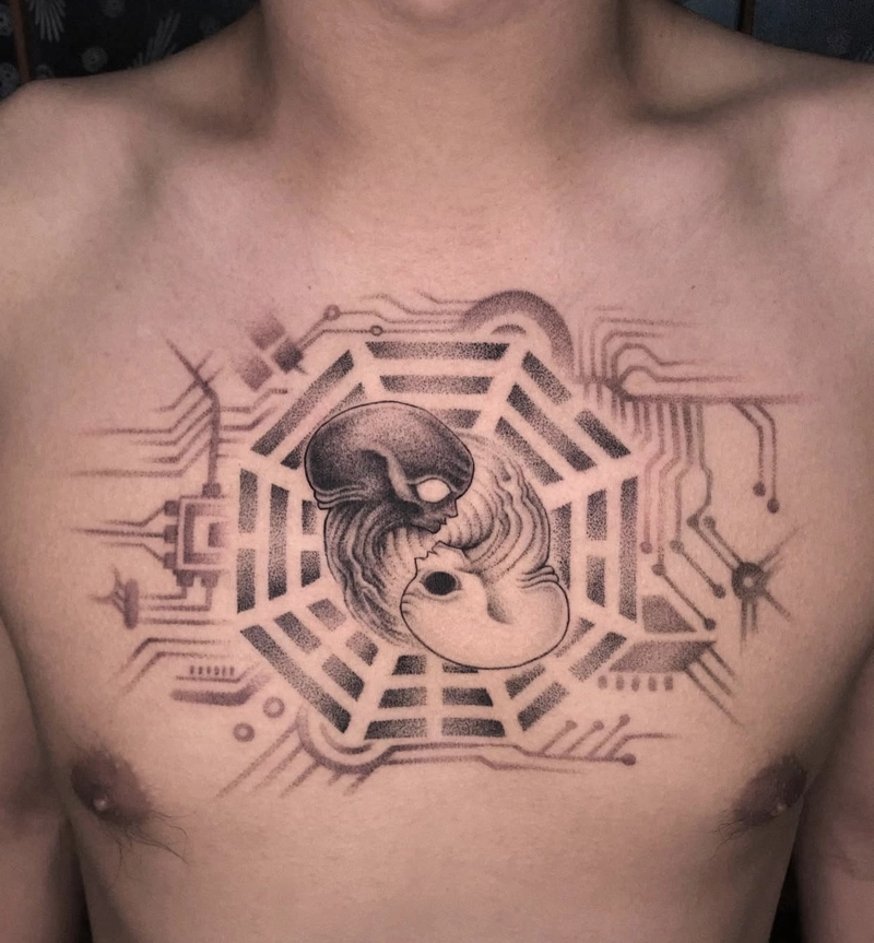 hình xăm bát quái là biểu tượng của sự khôn ngoan