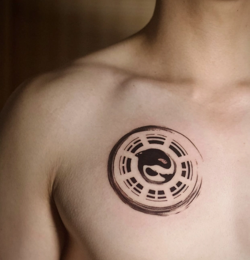 hình xăm bát quái thể hiện lòng tin vào quy luật tự nhiên
